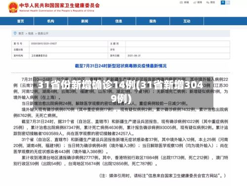 31省份新增确诊14例(31省新增3049例)