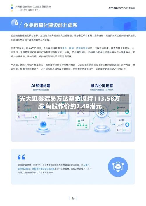 光大证券遭易方达基金减持113.58万股 每股作价约7.48港元-第2张图片