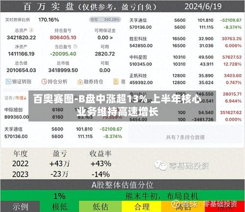 百奥赛图-B盘中涨超13% 上半年核心业务维持高速增长-第3张图片