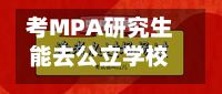 考MPA研究生能去公立学校吗(读完mpa可以读博吗)-第2张图片