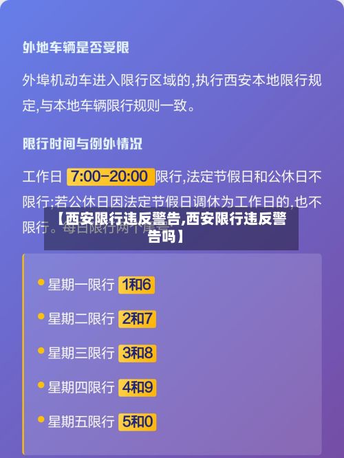 【西安限行违反警告,西安限行违反警告吗】