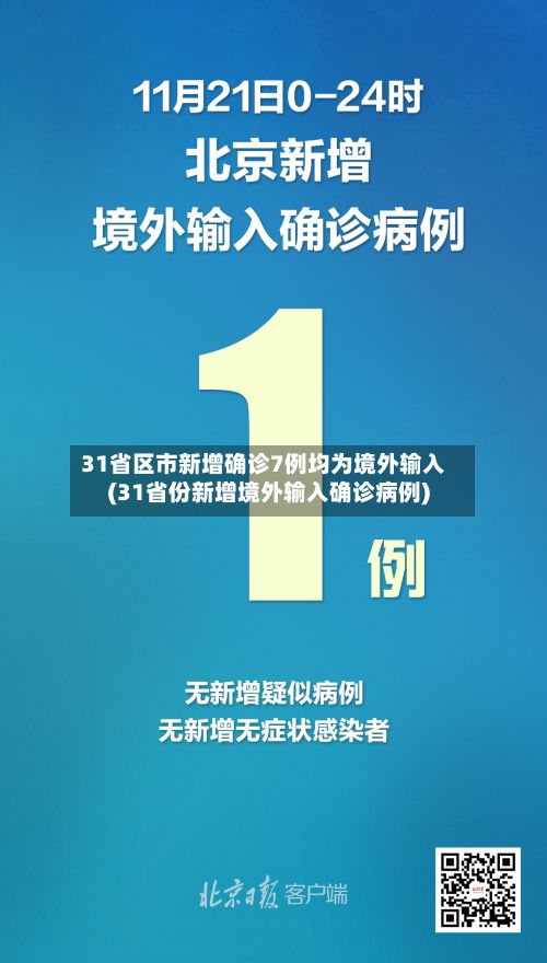 31省区市新增确诊7例均为境外输入(31省份新增境外输入确诊病例)