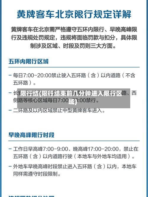 限行结(限行结束前几分钟进入限行区域)