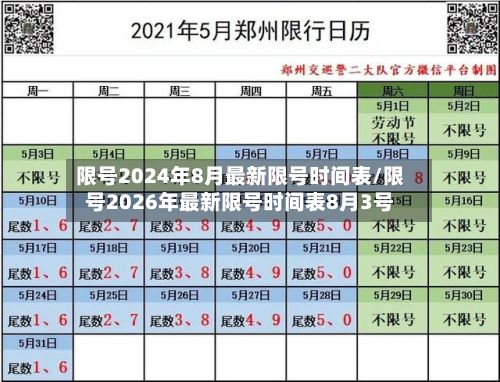 限号2024年8月最新限号时间表/限号2026年最新限号时间表8月3号