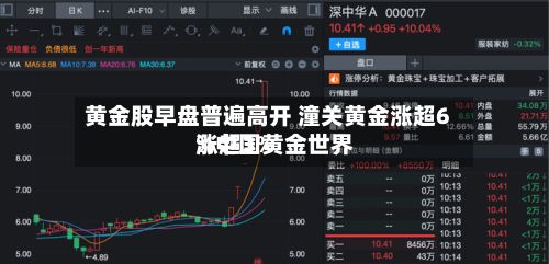 黄金股早盘普遍高开 潼关黄金涨超6%中国黄金世界
涨超3%-第1张图片