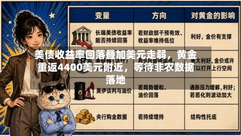 美债收益率回落叠加美元走弱，黄金重返4400美元附近	，等待非农数据落地-第1张图片