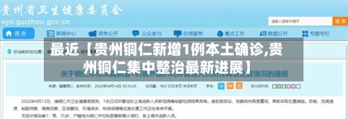 最近【贵州铜仁新增1例本土确诊,贵州铜仁集中整治最新进展】-第3张图片