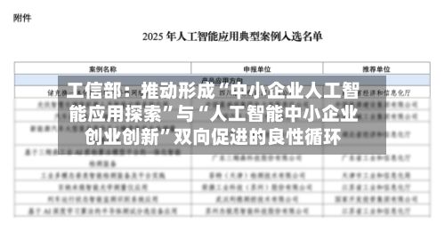 工信部：推动形成“中小企业人工智能应用探索	”与“人工智能中小企业创业创新”双向促进的良性循环-第2张图片