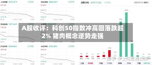 A股收评:科创50指数冲高回落跌超2% 猪肉概念逆势走强