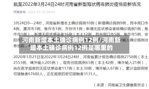 河南新增本土确诊病例12例/河南新增本土确诊病例12例是哪里的