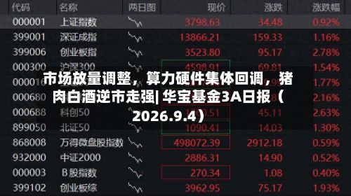 市场放量调整，算力硬件集体回调，猪肉白酒逆市走强| 华宝基金3A日报（2026.9.4）-第1张图片