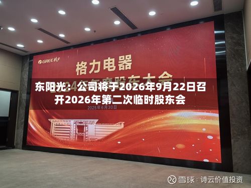 东阳光:公司将于2026年9月22日召开2026年第二次临时股东会