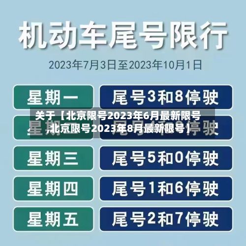 关于【北京限号2023年6月最新限号,北京限号2023年8月最新限号】-第3张图片