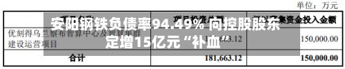 安阳钢铁负债率94.49% 向控股股东定增15亿元“补血”-第3张图片