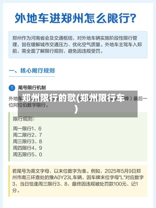 郑州限行的歌(郑州限行车)-第2张图片