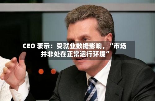 CEO 表示：受就业数据影响	，“市场并非处在正常运行环境	”-第3张图片