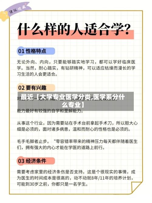 最近【大学专业医学分类,医学系分什么专业】