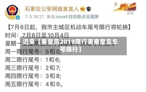 近来【秦皇岛2019限行表秦皇岛车号限行】