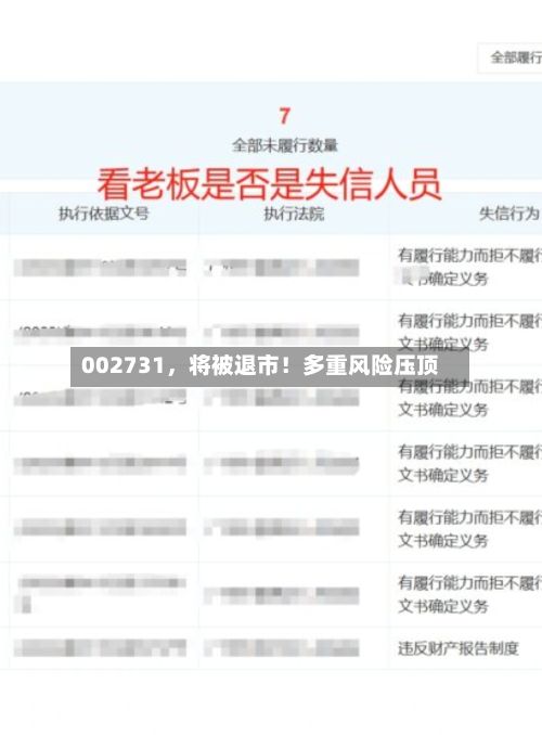 002731	，将被退市！多重风险压顶-第2张图片