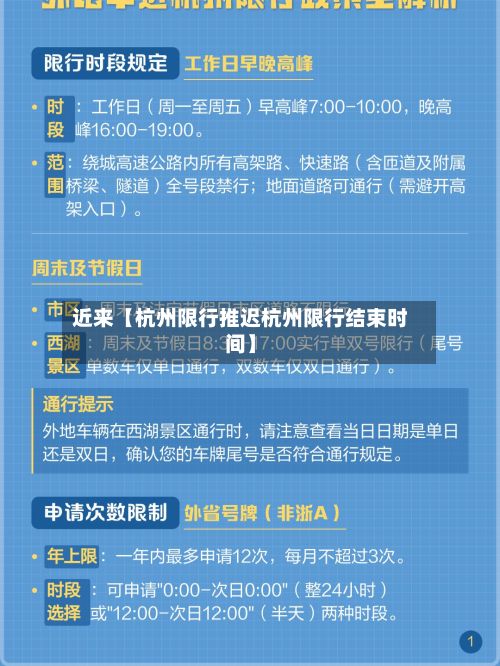 近来【杭州限行推迟杭州限行结束时间】-第3张图片