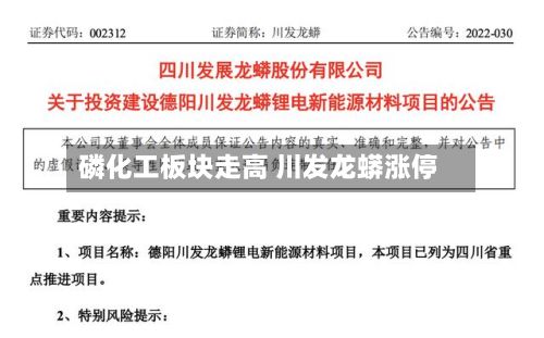 磷化工板块走高 川发龙蟒涨停-第2张图片