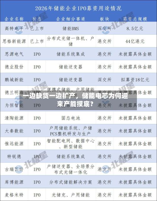 一边缺货一边扩产，储能电芯为何迎来产能摸底？-第2张图片