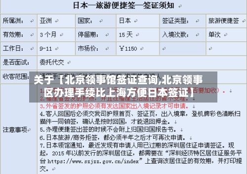 关于【北京领事馆签证查询,北京领事区办理手续比上海方便日本签证】-第2张图片