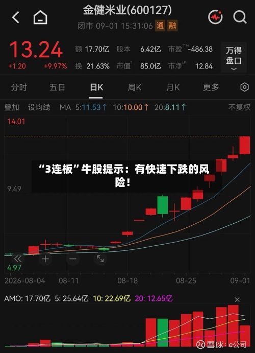 “3连板	”牛股提示：有快速下跌的风险！-第2张图片