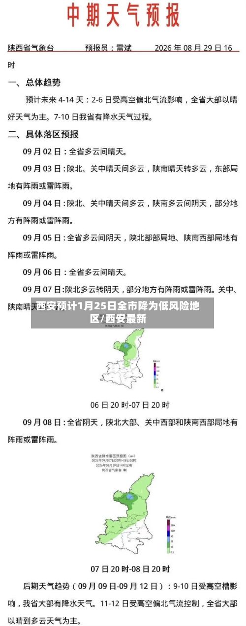 西安预计1月25日全市降为低风险地区/西安最新