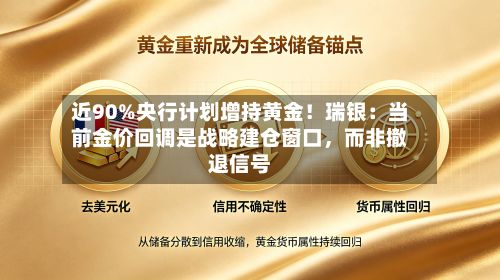 近90%央行计划增持黄金！瑞银：当前金价回调是战略建仓窗口	，而非撤退信号-第1张图片