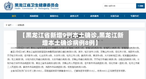 【黑龙江省新增9例本土确诊,黑龙江新增本土确诊病例8例】-第2张图片