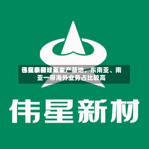 伟星新材：近来已在泰国建有生产基地，东南亚、南亚一带海外业务占比较高-第2张图片