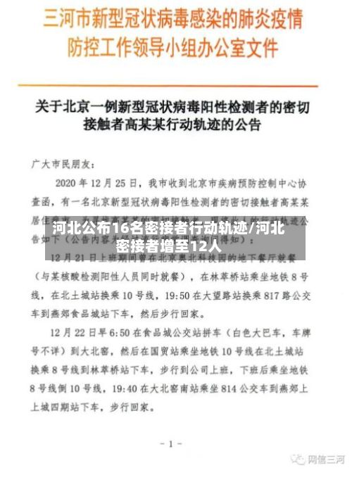 河北公布16名密接者行动轨迹/河北密接者增至12人