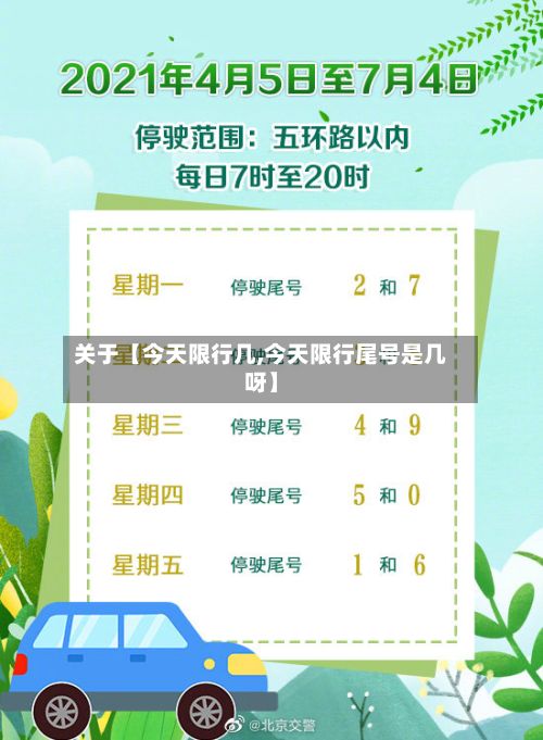关于【今天限行几,今天限行尾号是几呀】