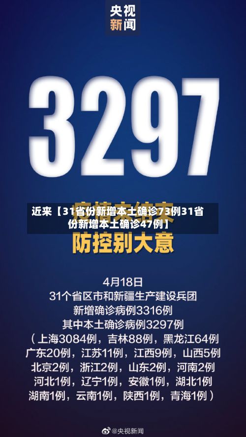 近来【31省份新增本土确诊73例31省份新增本土确诊47例】-第2张图片