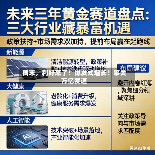 周末,利好来了!爆发式增长!事关万亿赛道