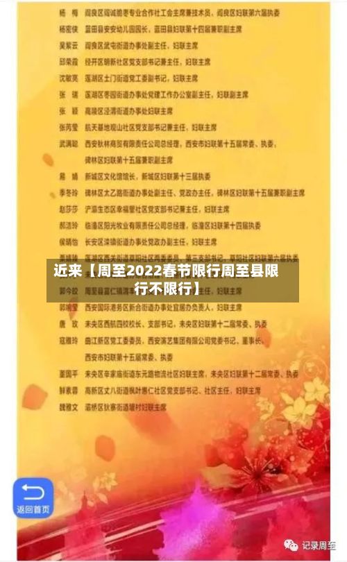 近来【周至2022春节限行周至县限行不限行】-第3张图片
