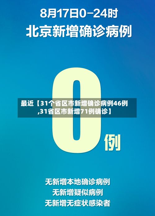 最近【31个省区市新增确诊病例46例,31省区市新增71例确诊】-第2张图片
