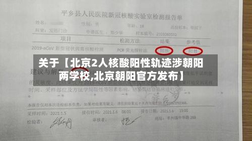 关于【北京2人核酸阳性轨迹涉朝阳两学校,北京朝阳官方发布】