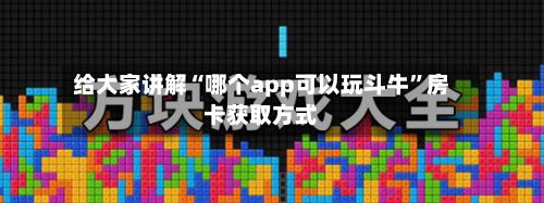 给大家讲解“哪个app可以玩斗牛”房卡获取方式-第2张图片