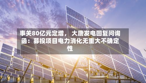 事关80亿元定增， 大唐发电回复问询函：募投项目电力消化无重大不确定性-第2张图片