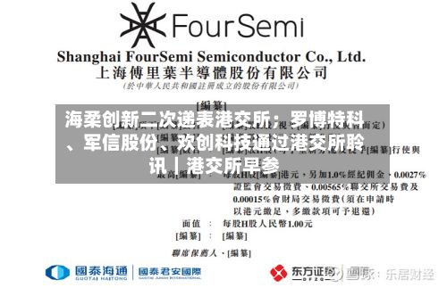 海柔创新二次递表港交所；罗博特科、军信股份	、欢创科技通过港交所聆讯｜港交所早参-第2张图片