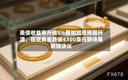 美债收益率升破5%叠加加息预期升温，现货黄金跌破4300美元静待美联储决议-第2张图片