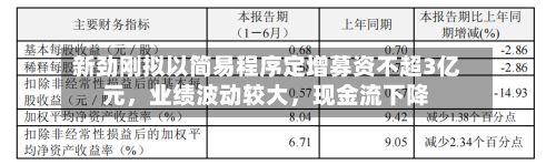 新劲刚拟以简易程序定增募资不超3亿元	，业绩波动较大，现金流下降-第3张图片