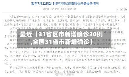 最近【31省区市新增确诊30例,全国31省市新增确诊】-第2张图片
