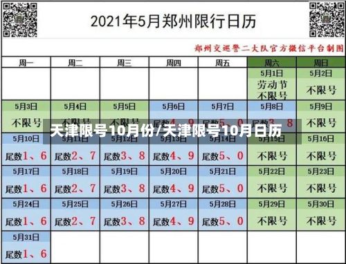 天津限号10月份/天津限号10月日历-第2张图片